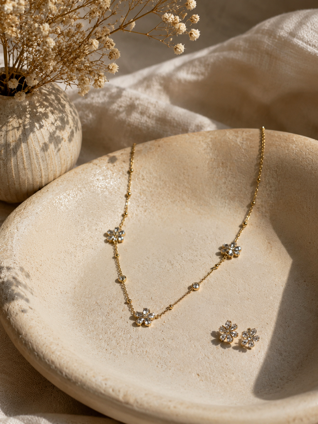 Parure Collier + Boucle d'oreilles Maeva